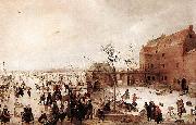 A Scene on the Ice near a Town Hendrick Avercamp